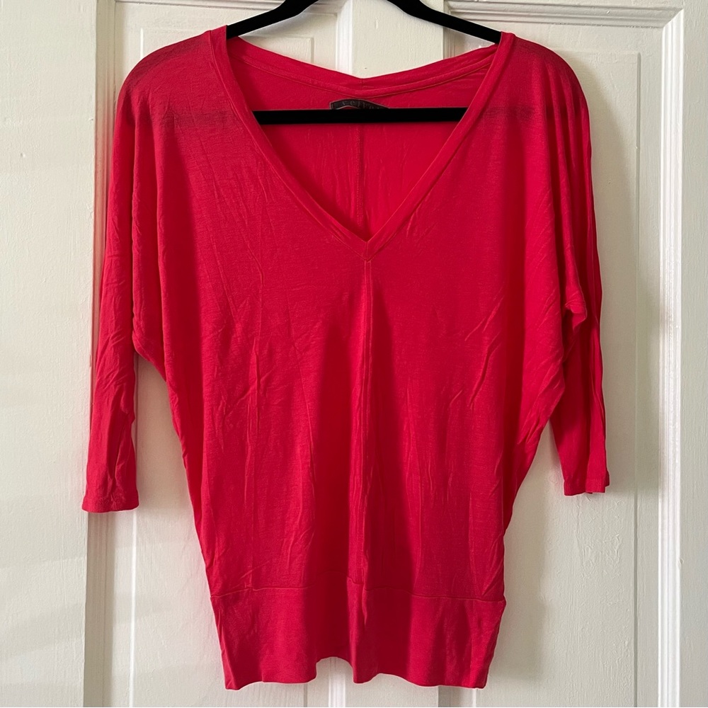 Velvet by Graham & Spencer Bright Pink Dolman Top, Size P US